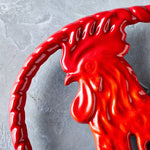 Chasseur 11-Inch Flame Red Rooster Cast-Iron Trivet French Home 
