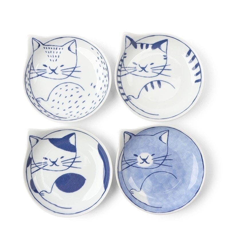 Miya Nekotori Cat Plates – Set of 4 | Milk Street Store