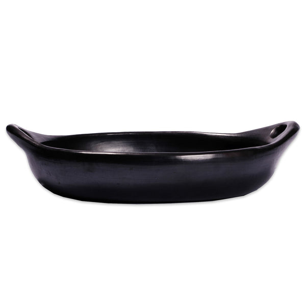 Black Clay La Chamba Oval Serving Dish with Handles - Large