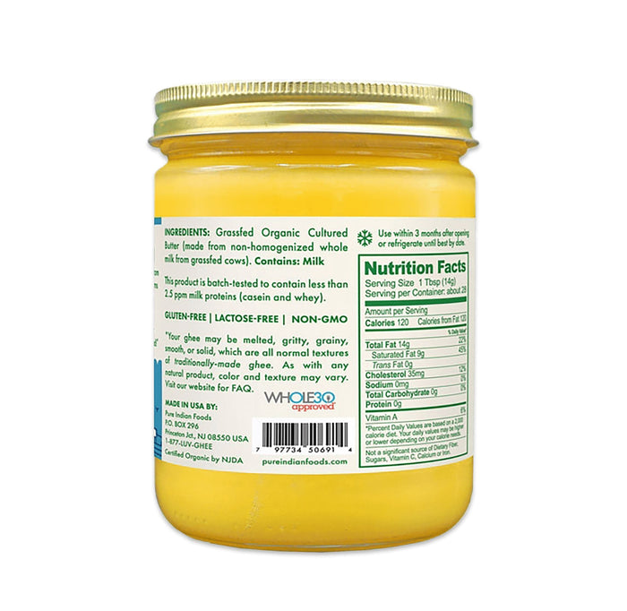 Pure Indian Foods Organic Cultured Ghee Pantry Pure Indian Foods 