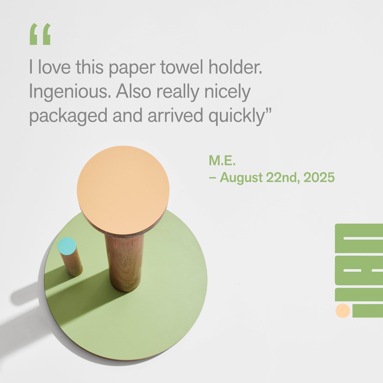 Ilan Ilan | The Paper Towel Keeper - Walnut/Green