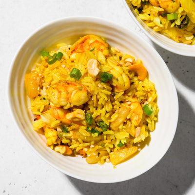 Curried Fried Rice Wirth Shrimp and Pineapple
