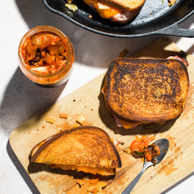 Kimchi Grilled Cheese with Ham