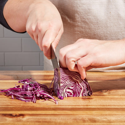 Slicing paper-thin cabbage