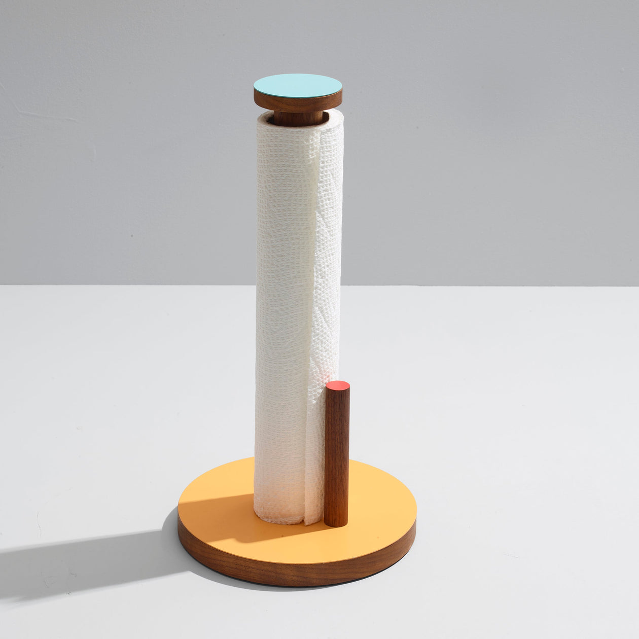Ilan Ilan | The Paper Towel Keeper - Walnut/Orange