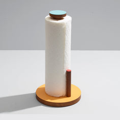 Ilan Ilan | The Paper Towel Keeper - Walnut/Orange