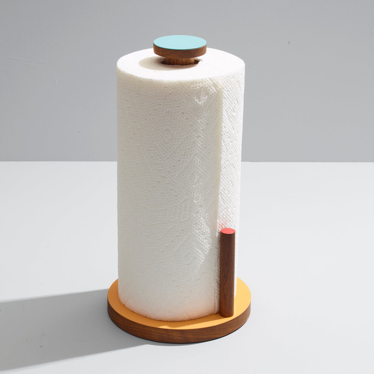 Ilan Ilan | The Paper Towel Keeper - Walnut/Orange