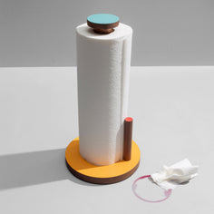 Ilan Ilan | The Paper Towel Keeper - Walnut/Orange