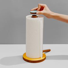 Ilan Ilan | The Paper Towel Keeper - Walnut/Orange