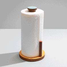 Ilan Ilan | The Paper Towel Keeper - Walnut/Orange