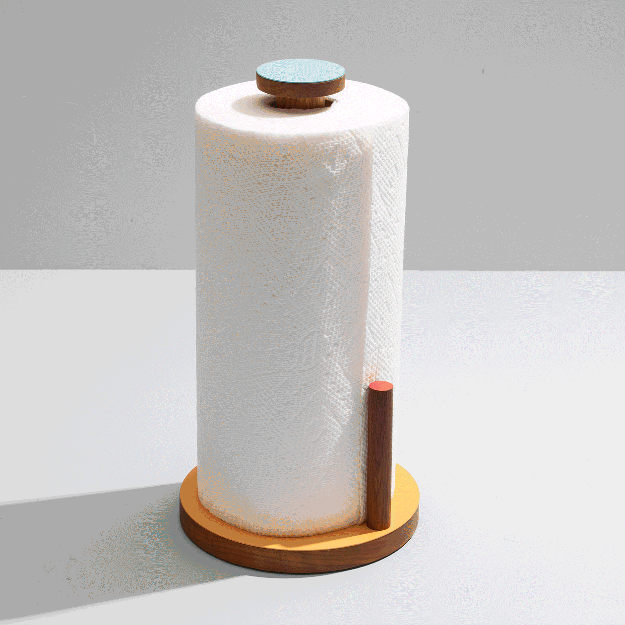 Ilan Ilan | The Paper Towel Keeper - Walnut/Orange
