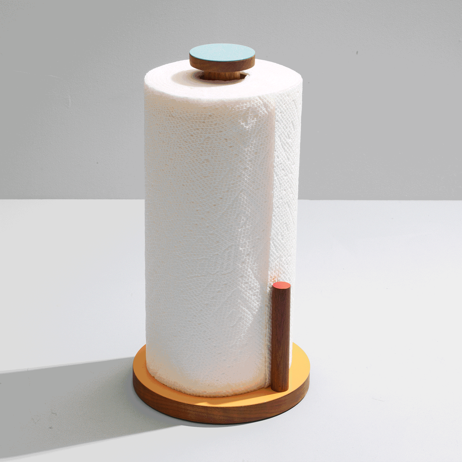 Ilan Ilan | The Paper Towel Keeper - Walnut/Orange