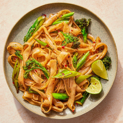 Stir-Fried Rice Noodles with Broccolini and Oyster Sauce