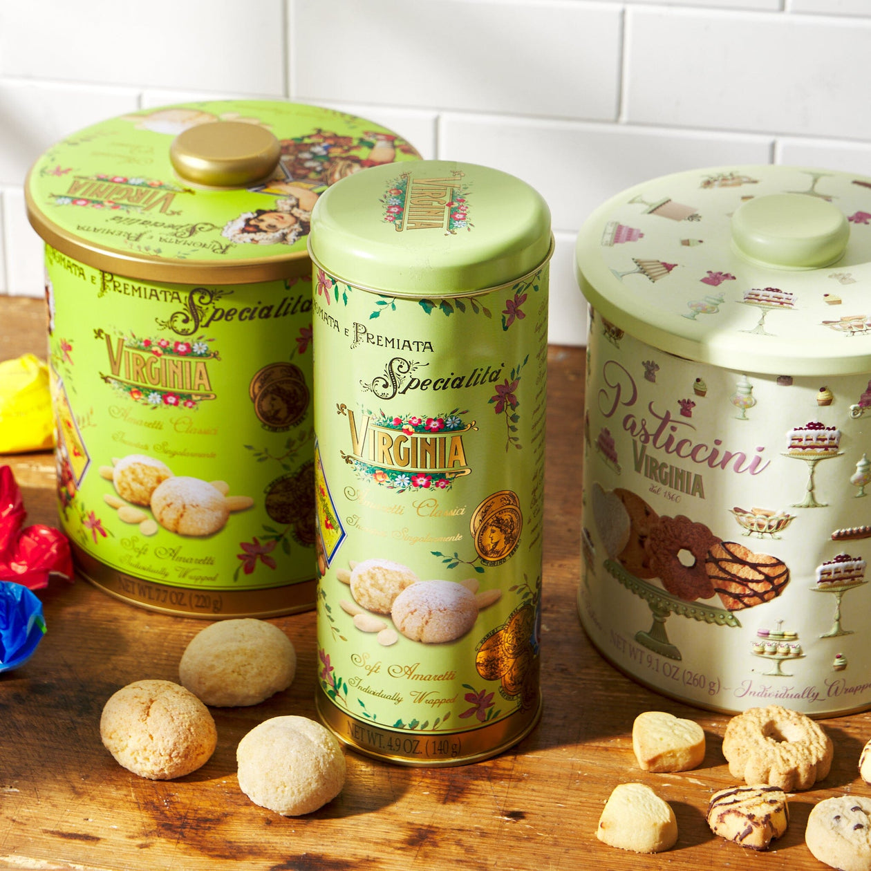 Amaretti Virginia Biscuit Barrel Tin Pantry Amaretti Virginia 