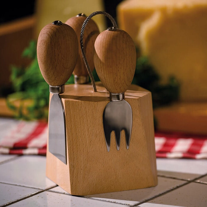 Arte Legno Magnetic Knife Block with Cheese Knives - Set of 4 Equipment ARTE LEGNO 