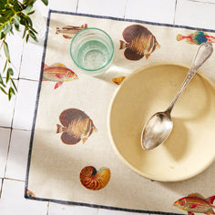 Atenas Home Fish Print Stain-Resistant Placemat — Set of 2 Soft Goods Atenas Home Textiles 
