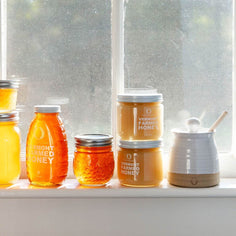 Beehive Honey Pot with Wooden Dipper Pottery Farmhouse Pottery 