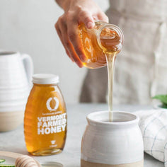 Beehive Honey Pot with Wooden Dipper Pottery Farmhouse Pottery 