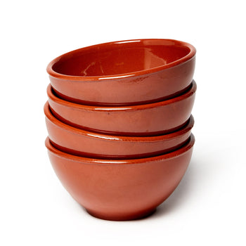 Cerámica Muñoz 5-Inch Terracotta Clay Bowl - set of 4