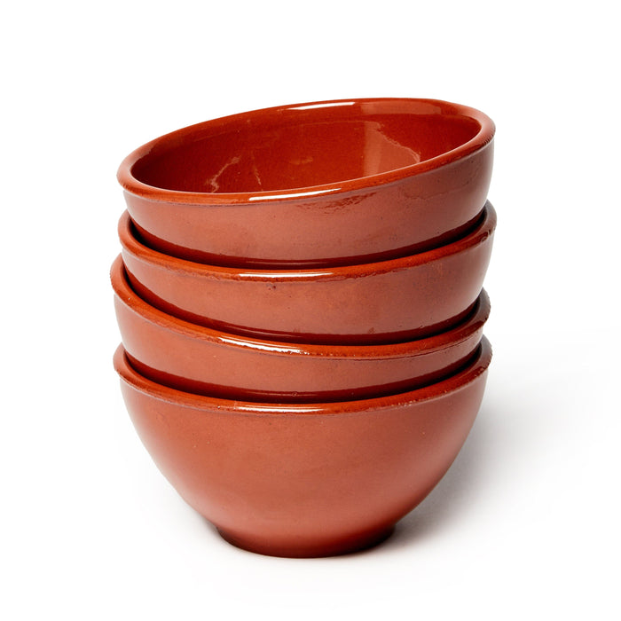 Cerámica Muñoz 5-Inch Terracotta Clay Bowl - set of 4 Housewares From Spain 