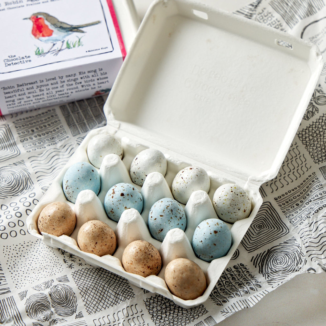 Chocolate Detective Egg Carton - Robin Pantry Chocolate Detective 