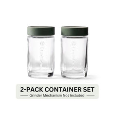 CrushGrind Vaasa Herb and Spice Mill Equipment Crushgrind Herb and Spice Containers (2) with Flat Lid 