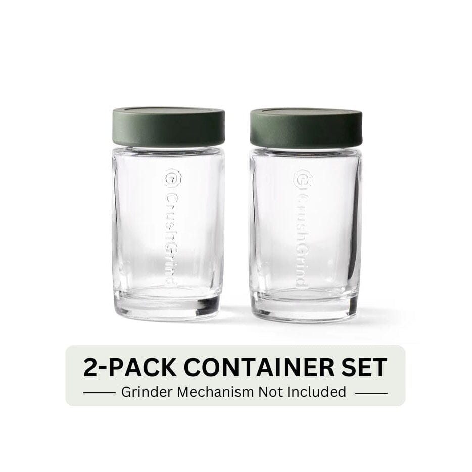 CrushGrind Vaasa Herb and Spice Mill Equipment Crushgrind Herb and Spice Containers (2) with Flat Lid 
