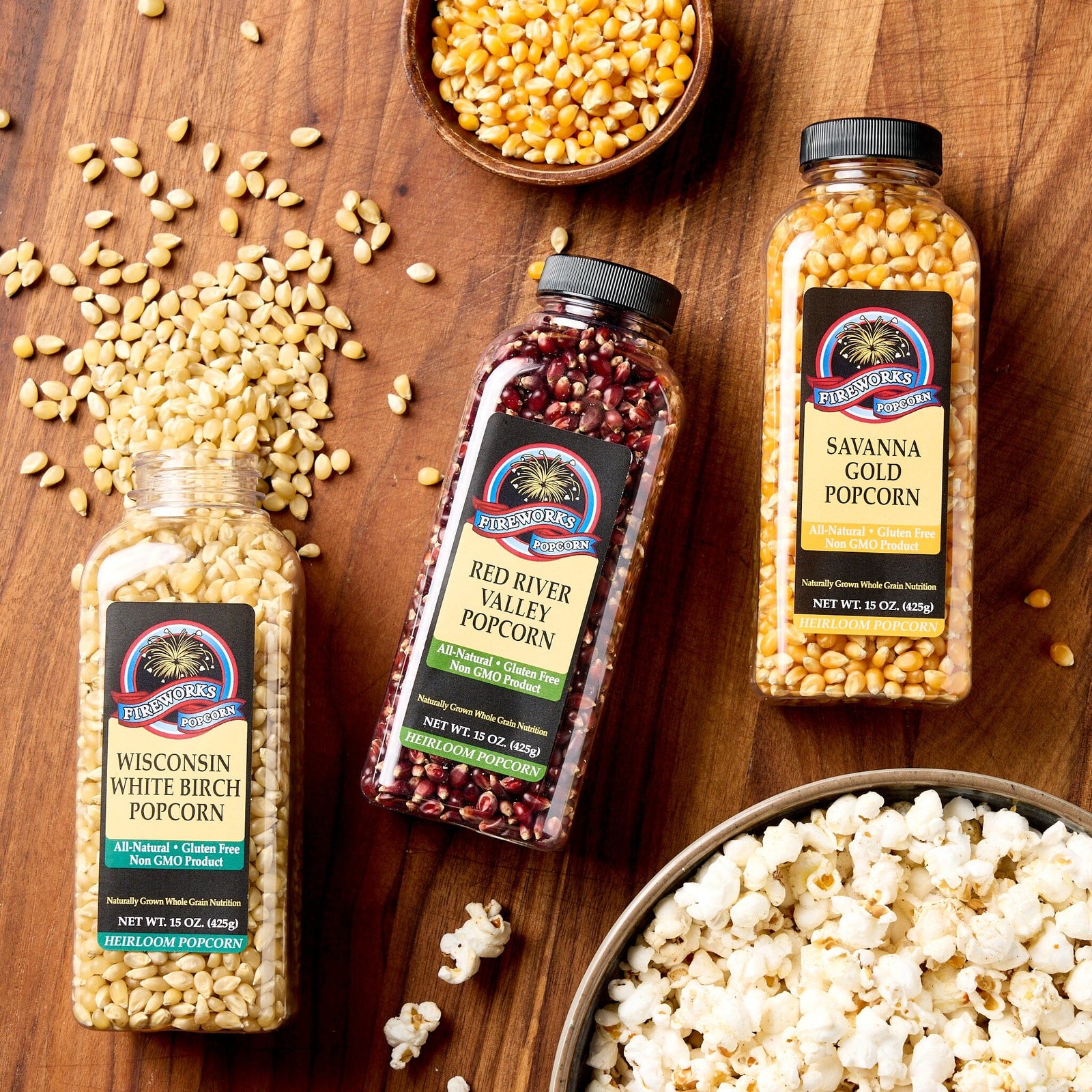 Fireworks Heirloom Popcorn Kernels - Set of 3 Pantry Fireworks Popcorn 