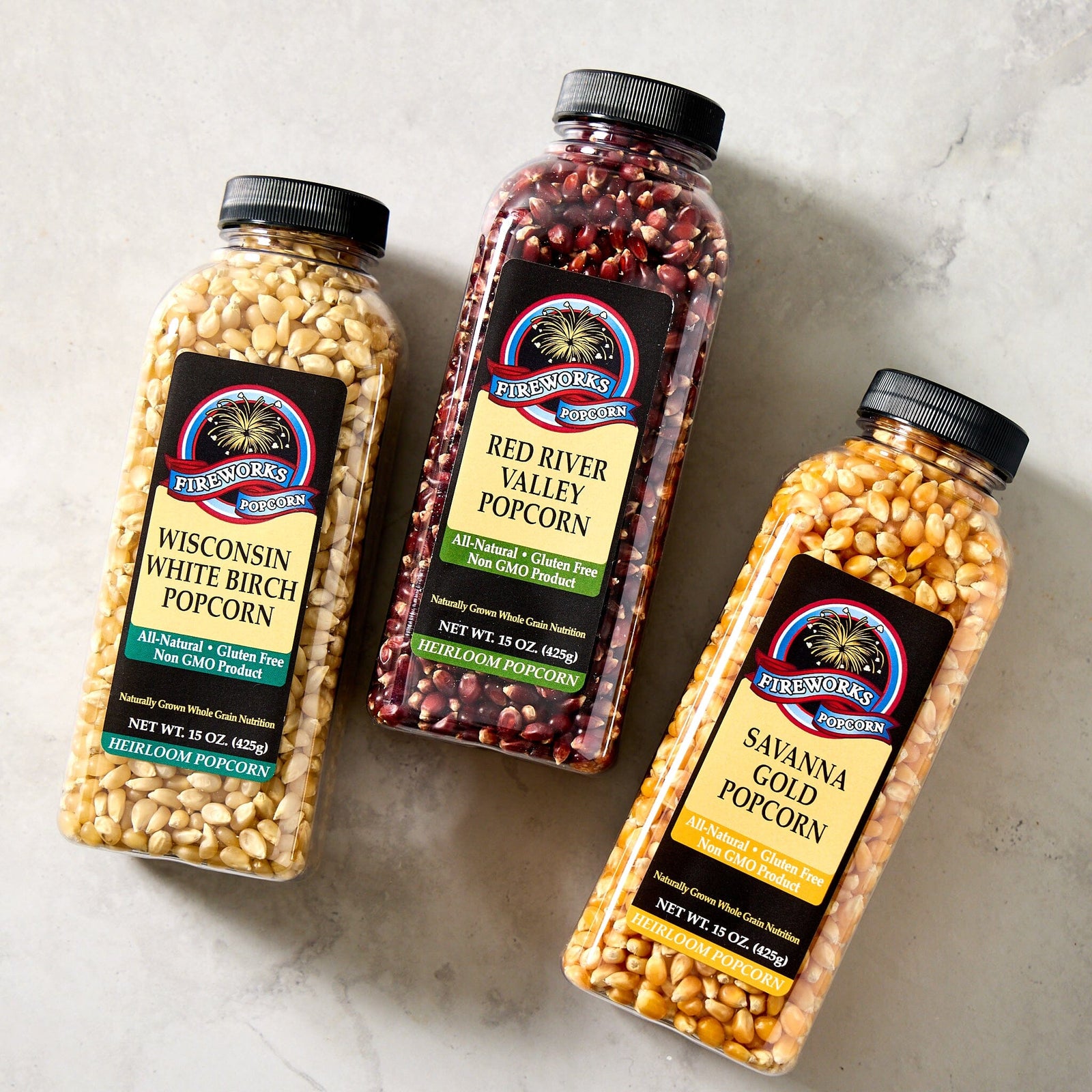 Fireworks Heirloom Popcorn Kernels - Set of 3 Pantry Fireworks Popcorn 