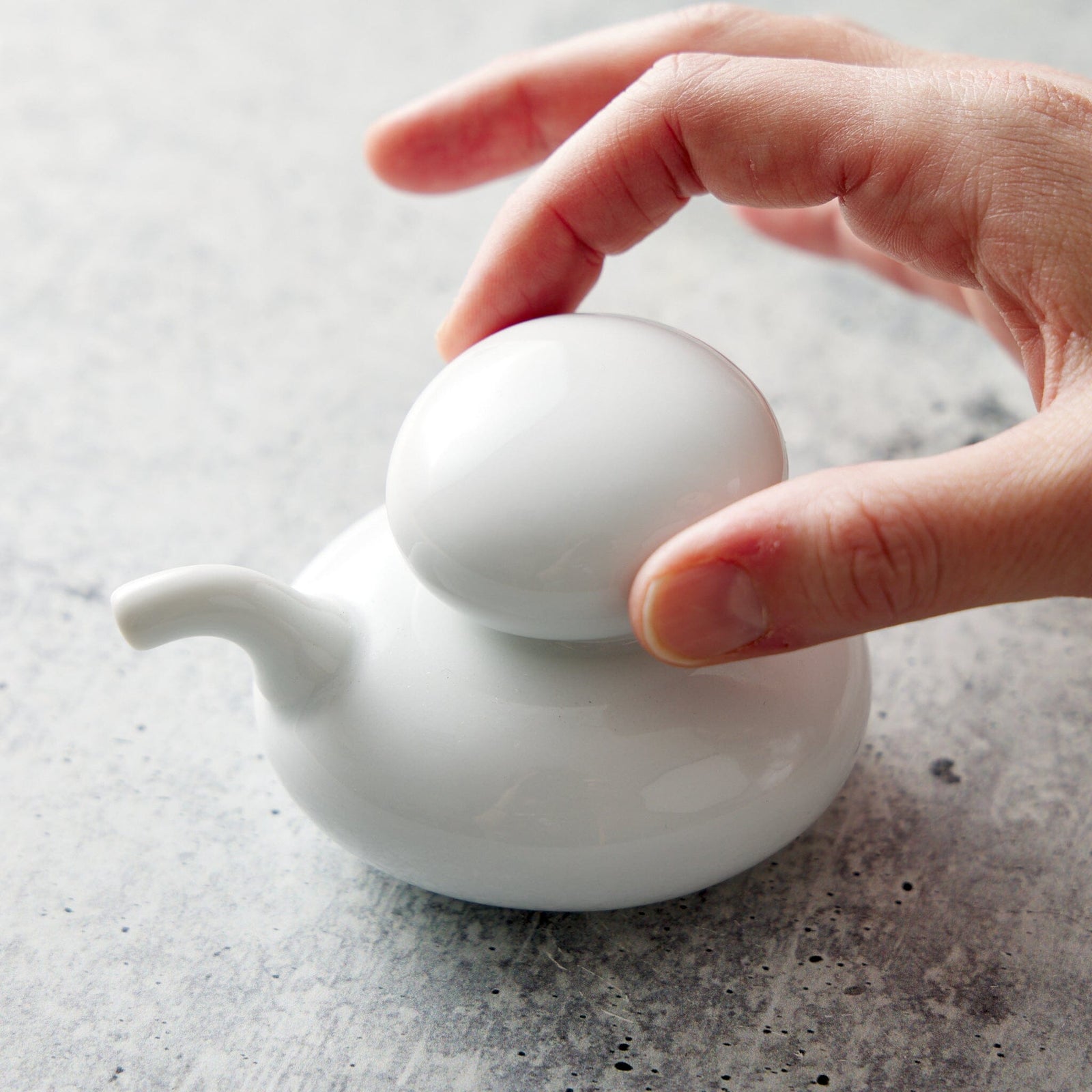 Hakusan Porcelain Ceramic Pebble Soy Sauce Pot Saikai 