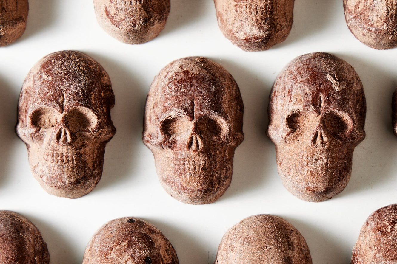 Rich Chocolate Skulls, Stone-Ground in Mexico