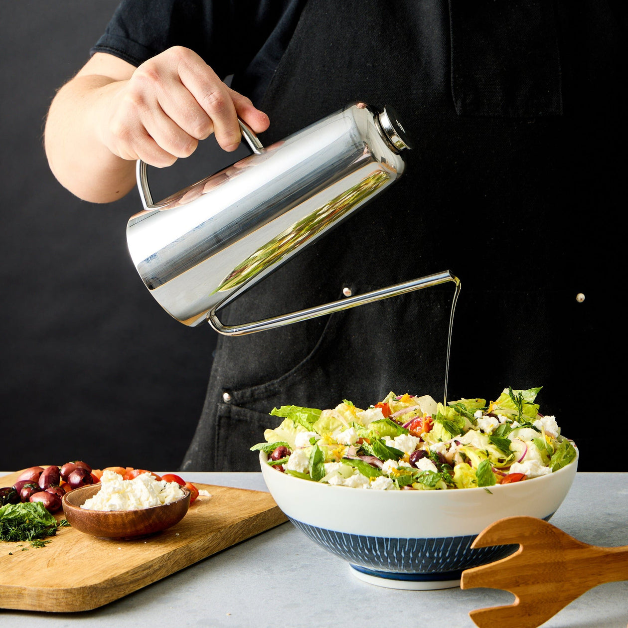 oil metal can for dribbling dressing on salads Amazon.com: Tablecraft Salad Dressing Shaker, Glass with Plastic & Metal Pour Spout Top, Clear: Home & Kitchen