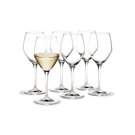 Holmegaard Perfection White Wine Glass, Clear, 10.8 Oz, 6 Pcs. Wine glasses rosendahl.com 