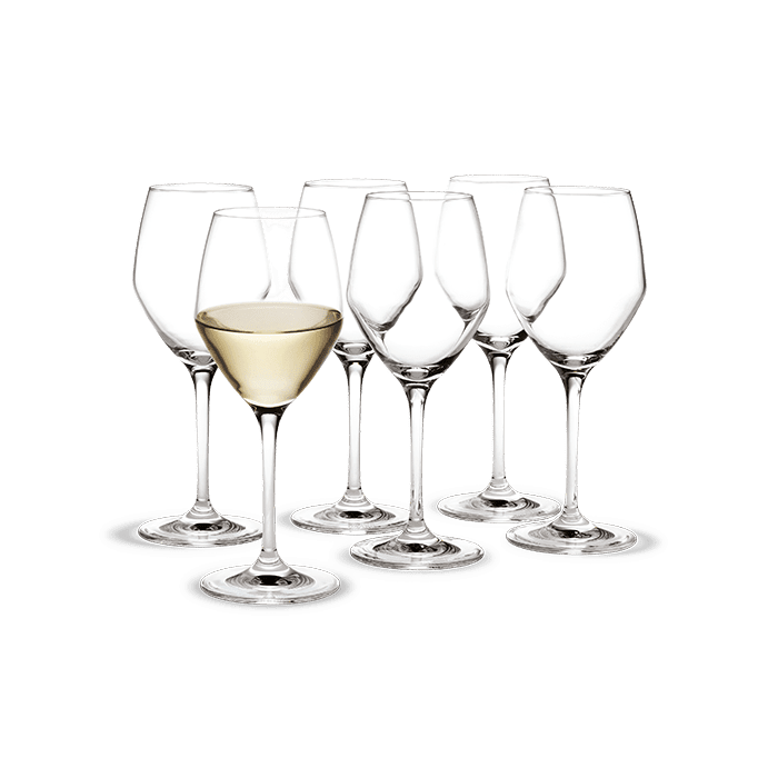 Holmegaard Perfection White Wine Glass, Clear, 10.8 Oz, 6 Pcs. Wine glasses rosendahl.com 