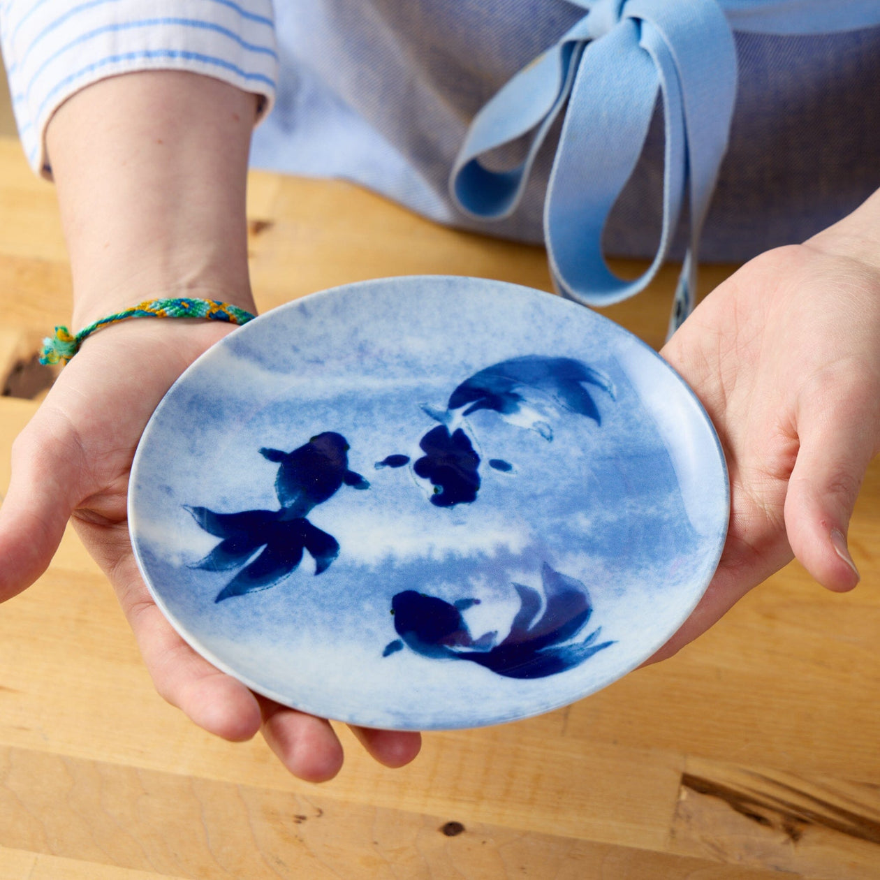 Jewel Japan Blue Koi Plates Tabletop Miya Company 