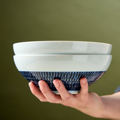 Kakumaka Indigo Noodle Bowl – Set of 2 Tabletop Jewel Japan 