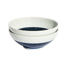 Kakumaka Indigo Noodle Bowl – Set of 2 Tabletop Jewel Japan 