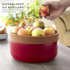 Kamenstein Ceramic and Cork Fruit Bowl Tabletop Lifetime Brands 