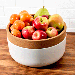 Kamenstein Ceramic and Cork Produce Bowl