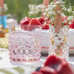 KLIMCHI Hobnail Crystal Glasses – Set of 4 Tabletop Klimchi Glassware 