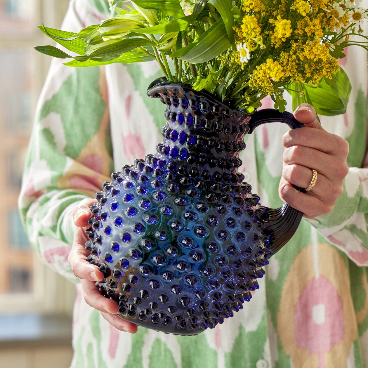 Klimchi Hobnail Crystal Jug Tabletop Klimchi Glassware 