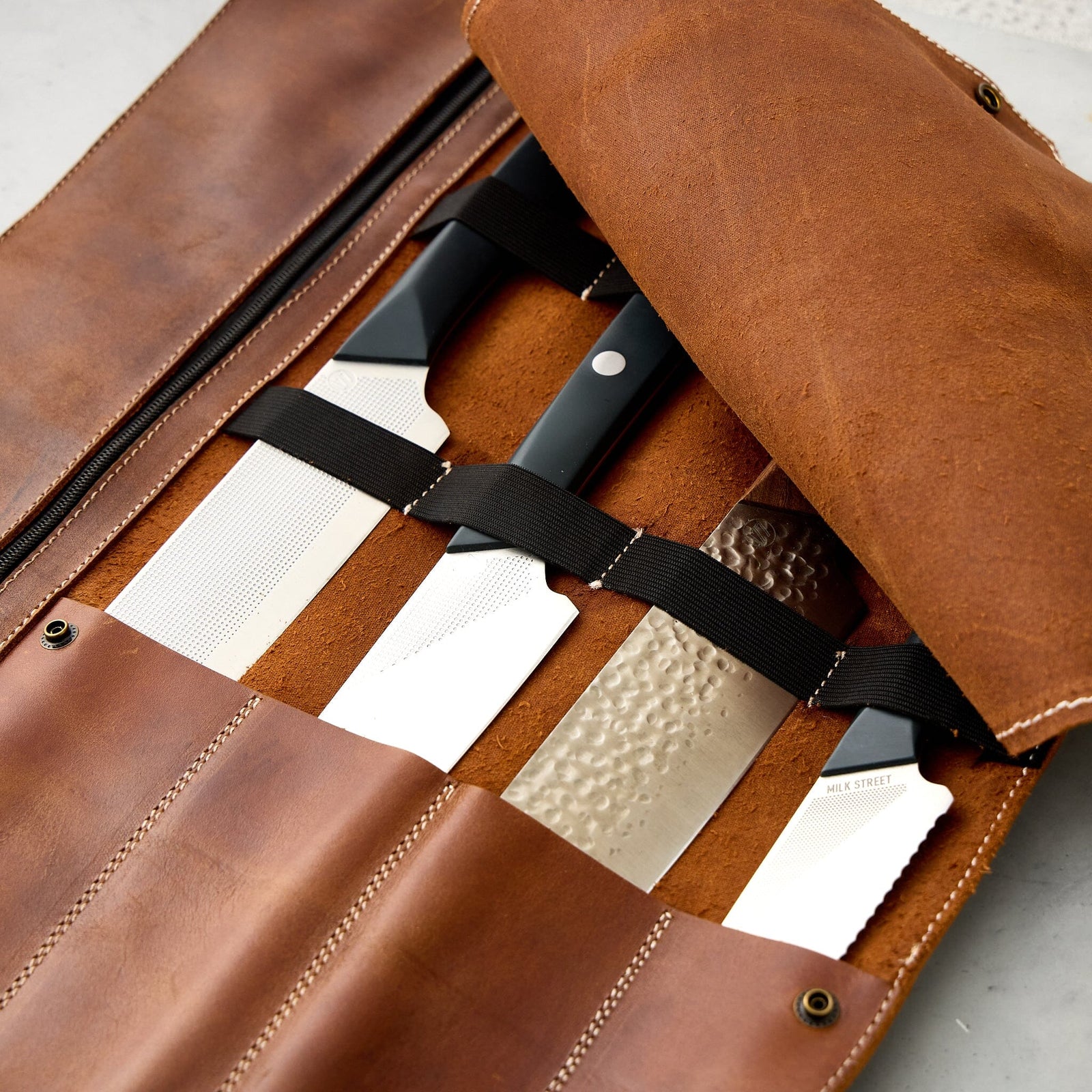 Leather Chef's Knife Roll Bag by Blade Guard Soft Goods Fliproducts 