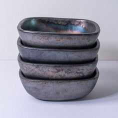 Longpi Pottery Square Bowl - Large Serving Platters Verve Culture Set of 4 