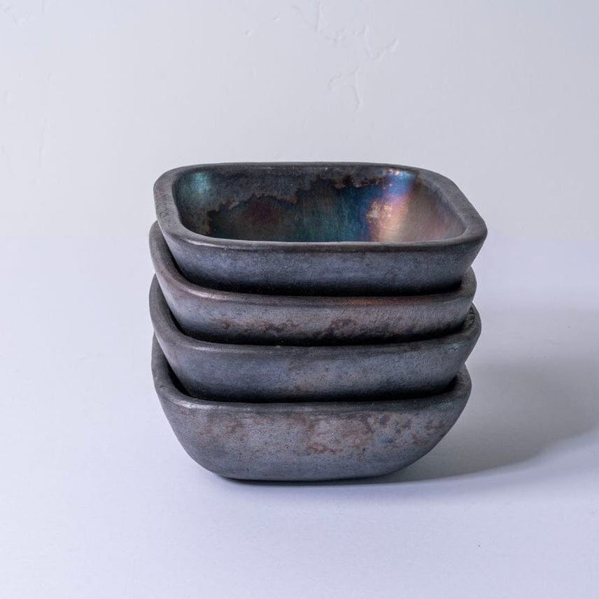 Longpi Pottery Square Bowl - Small Serving Platters Verve Culture Set of 4 