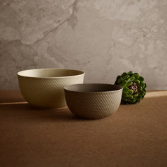 Lyngby Porcelæn Rhombe Earth Bowl, Clay, Ø: 6.9" Bowls rosendahl.com 