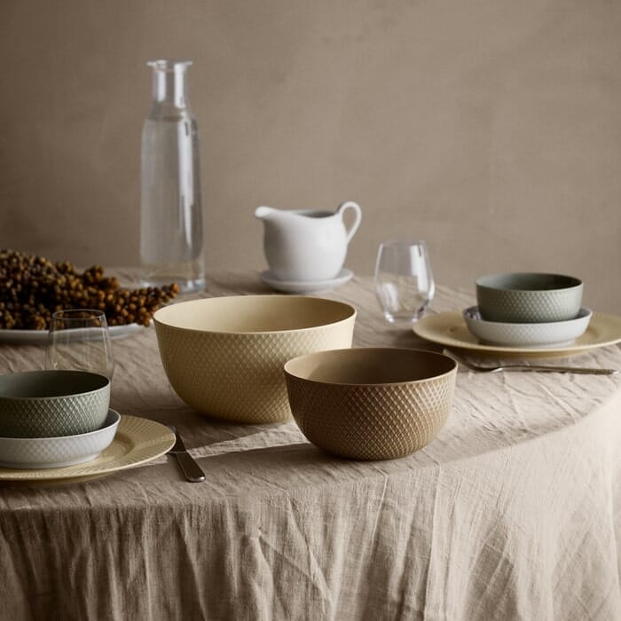Lyngby Porcelæn Rhombe Earth Bowl, Clay, Ø: 6.9