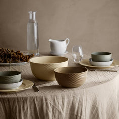 Lyngby Porcelæn Rhombe Earth Bowl, Marble, Ø: 8.7" Bowls rosendahl.com 