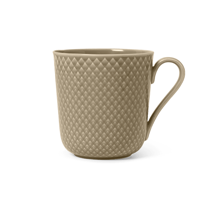 Lyngby Porcelæn Rhombe Earth Mug with Handle, 13.2 Oz Mugs & cups rosendahl.com Clay 