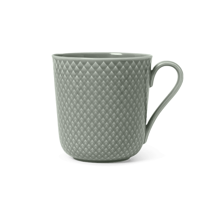 Lyngby Porcelæn Rhombe Earth Mug with Handle, 13.2 Oz Mugs & cups rosendahl.com Moss 