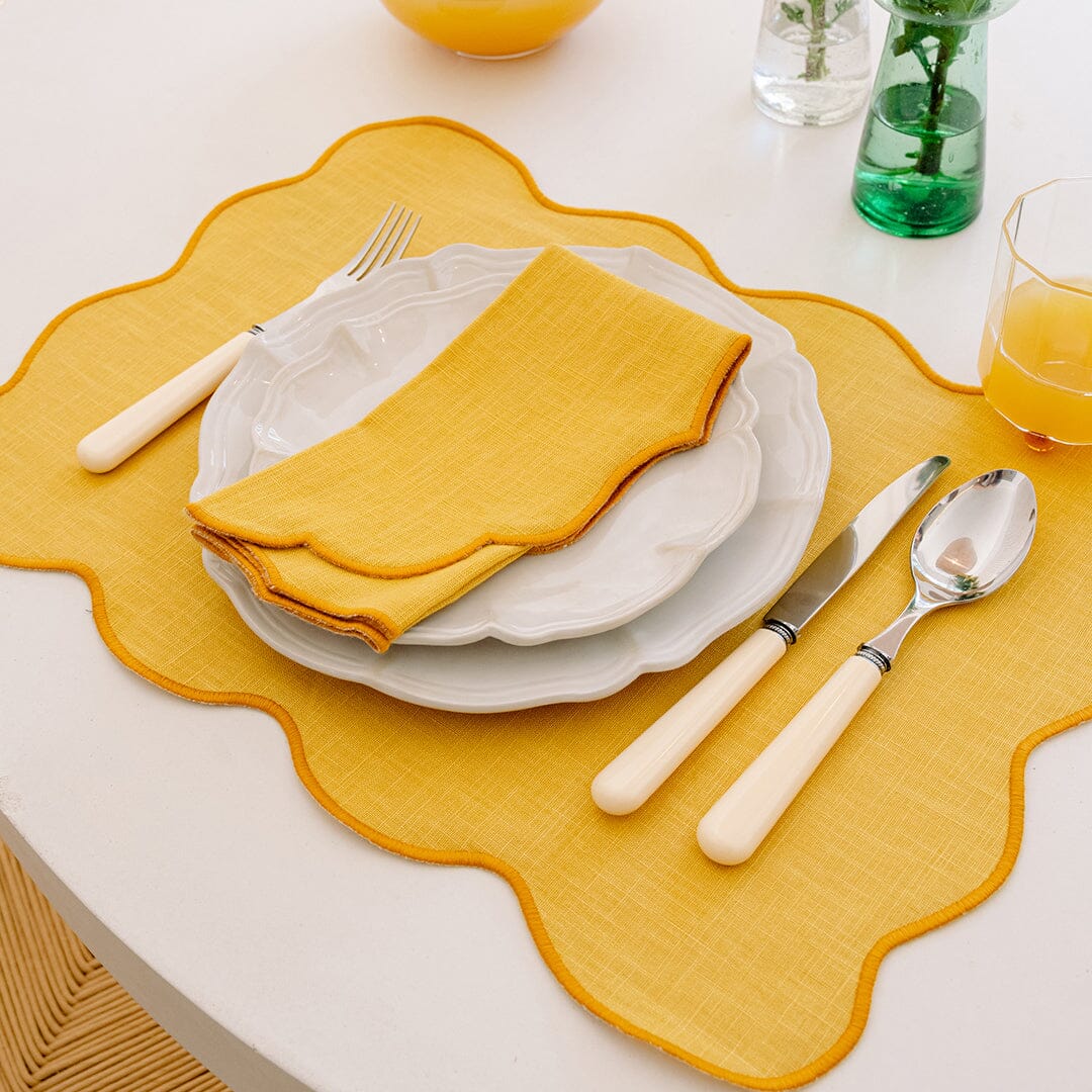 Mariaida Placemat Palma Set of 2 - Two Colors Green and Yellow Mariaida Home 